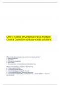   Unit 5: States of Consciousness; Multiple-Choice Questions with complete solutions.