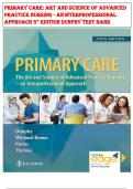 Primary Care: Art and Science of Advanced  Practice Nursing - An Interprofessional  Approach 5th  edition Dunphy Test Bank