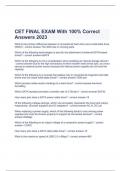 CET FINAL EXAM With 100% Correct Answers 2023