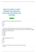 HESI A2 MATHS 2 LATEST VERSIONS 2023-2024 REAL EXAM 300+ QUESTIONS AND ANSWERS