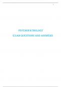 PSYCHOPATHOLOGY EXAM Questions and Answers Latest Verified Review 2023 Practice Questions and Answers for Exam Preparation, 100% Correct with Explanations, Highly Recommended, Download to Score A+