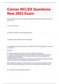 Cancer NCLEX Questions New 2023 Exam