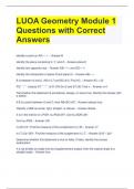 LUOA Geometry Module 1 Questions with Correct Answers 