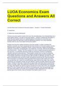 LUOA Economics Exam Questions and Answers All Correct 