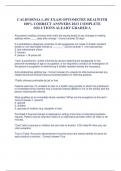 CALIFORNIA LAW EXAM OPTOMETRY REALWITH  100% CORRECT ANSWERS 2023 COMPLETE  SOLUTIONS ALEADY GRADED A Any person holding a license shall notify the issuing board of any changes in mailing  address within ____ days after change - Correct answer-30 days It 