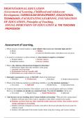 PROFFESSIONAL EDUCATION(Assessment of Learning ,Childhood and Adolescent Development, CURRICULUM DEVELOPMENT, EDUCATIONAL TECHNOLOGY, FACILITATING LEARNING, FOUNDATION OF EDUCATION, Principles of Teaching,  SOCIAL DIMENSION OF EDUCATION & THE TEACHING PRO