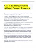 CITI 1 Exam Questions with All Correct Answers 