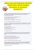 2023-2024 ATI MEDICAL SUGERY EXAM With 100% Verified Questions  &  Answers Graded A+.