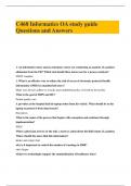 C468 Informatics OA study guide Questions and Answers