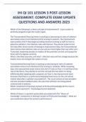 IHI QI 101 LESSON 3 POST-LESSON ASSESSMENT  COMPLETE EXAM UPDATE QUESTIONS AND ANSWERS 2023