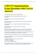 CMN 571 Immunizations Exam Questions with Correct Answers 