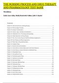 THE NURSING PROCESS AND DRUG THERAPY AND PHARMACOLOGY TEST BANK  9th Edition  Linda Lane Lilley, Shelly Rain forth Collins, Julie S. Snyder