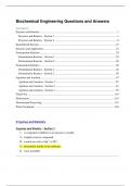 MEDICAL SCIENCE: BIOCHEMICAL ENGINEERING TEST BANK WITH CORRECT ANSWERS