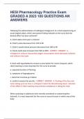 HESI Pharmacology Practice Exam GRADED A 2023 100 QUESTIONS AN ANSWERS       Following the administration of sublingual nitroglycerin to a client experiencing an acute anginal attack, which assessment finding indicates to the nurse that the desired effect