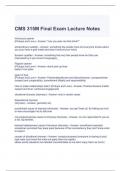 CMS 315M Final Exam Lecture Notes Questions and Answers