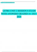 LETRS UNIT 2 SESSION 8 EXAM  WITH ANSWERS GRADED A+ 2023- 2024