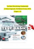 Test Bank Microbiology Fundamentals A Clinical Approach, 3rd Edition By Cowan, Chapter 1-22 |Complete All Chapters Latest, 100 % Verified