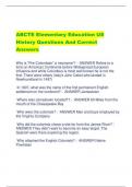 ABCTE Elementary Education US  History Questions And Correct  Answers