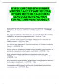 ISYE6414 REGRESSION SUMMER MIDTERM 1 AND 2 EXAM 2022-2024 / ISYE6414 MIDTERM 1 AND 2 REAL EXAM QUESTIONS AND 100% CORRECT ANSWERS/ GRADED A