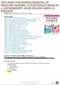 Test Bank - Wong’s Essentials of Pediatric Nursing, 11th Edition (Hockenberry, 2022), Chapter 1-31 | All Chapters