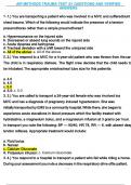 AIR METHODS TRAUMA TEST |51 QUESTIONS AND VERIFIED  ANSWERS