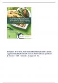 Complete Test Bank Nutritional Foundations and Clinical Applications 8th Edition Grodner Questions & Answers with rationales (Chapter 1-20)