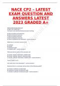 NACE CP2 – LATEST EXAM QUESTION AND ANSWERS LATEST 2023 GRADED A+