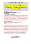 Straighterline Anatomy and Physiology 1  Lab BIO201L Lab 6 The Skeletal System  Worksheet 2023