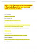 WGU C795- Cybersecurity Management  II (Tactical), Questions and answers,  100% Accurate. Verified.  (2024/2025 Exam UIPDATE. APPROVED)