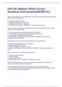 OTP 551 Midterm PEDS Correct Questions And Answers(RATED A+)   What is not considered an essential feature of constraint induced movement therapy for children 