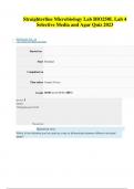 Straighterline Microbiology Lab BIO250L Lab 4 Selective Media and Agar Quiz 2023