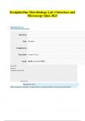 Straighterline Microbiology Lab 3 Structure and Microscopy Quiz 2023.