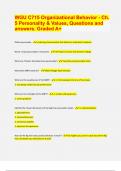 WGU C715 Organizational Behavior - Ch.  5 Personality & Values, Questions and  answers. Graded A+ . (2024/25 exam UPDATES. APPROVED)