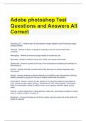 Adobe photoshop Test Questions and Answers All Correct 