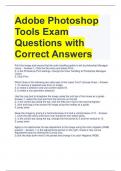 Adobe Photoshop Tools Exam Questions with Correct Answers 