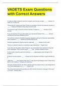 VADETS Exam Questions with Correct Answers 