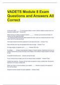 VADETS Module 8 Exam Questions and Answers All Correct 