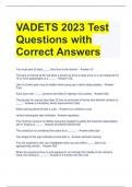 VADETS 2023 Test Questions with Correct Answers 