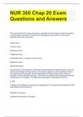 NUR 350 Chap 20 Exam Questions and Answers 