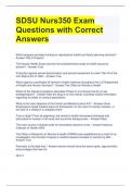 SDSU Nurs350 Exam Questions with Correct Answers 