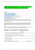 OSHA 10 Construction Test Test Questions and Answers – Latest 2023/2024 (Verified Answers) 100% Correct