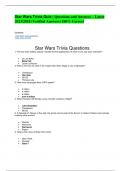 Star Wars Trivia Quiz | Questions and Answers – Latest 2023/2024 (Verified Answers) 100% Correct