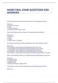  NASM FINAL EXAM QUESTIONS AND ANSWERS.