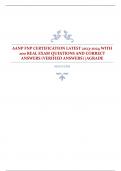 AANP FNP CERTIFICATION LATEST 2023-2024 WITH 200 REAL EXAM QUESTIONS AND CORRECT ANSWERS (VERIFIED ANSWERS) |AGRADE