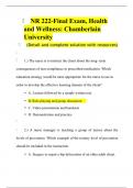 NR 222-Final Exam, Health and Wellness Chamberlain University ASSURED SUCCESS NR 222-Final Exam, Health and Wellness Chamberlain University ASSURED SUCCESS NR 222-Final Exam, Health and Wellness Chamberlain University ASSURED SUCCESS NR 222-Final Exam,