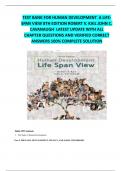 TEST BANK FOR HUMAN DEVELOPMENT  A LIFE-SPAN VIEW 8TH EDITION ROBERT V. KAIL JOHN C. CAVANAUGH  LATEST UPDATE WITH ALL CHAPTER QUESTIONS AND VERIFIED CORRECT ANSWERS 100% COMPLETE SOLUTION