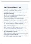 Texas All Lines Adjuster Test 2023 with complete solutions