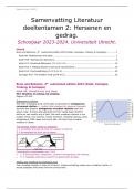 Volledige samenvatting voor deeltentamen 2 van Hersen en Gedrag (UU)