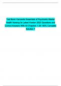 Test Bank Varcarolis Essentials of Psychiatric Mental Health Nursing 3e Latest Version 2023 Questions and Correct Answers With All Chapters 1-28 100% Complete Solution 