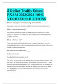 5 Dollar Traffic School EXAM 2023/2024 100%  VERIFIED SOLUTIONS